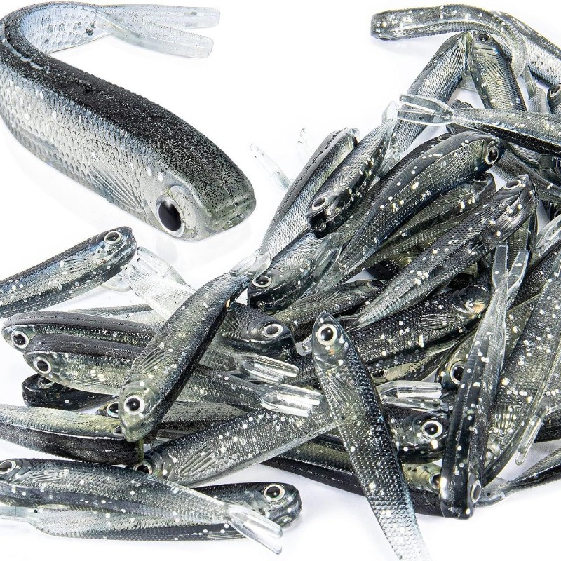 Fishing Lure Swimbait - 10/20/30개입 스플릿 테일 미노우 소프트 루어