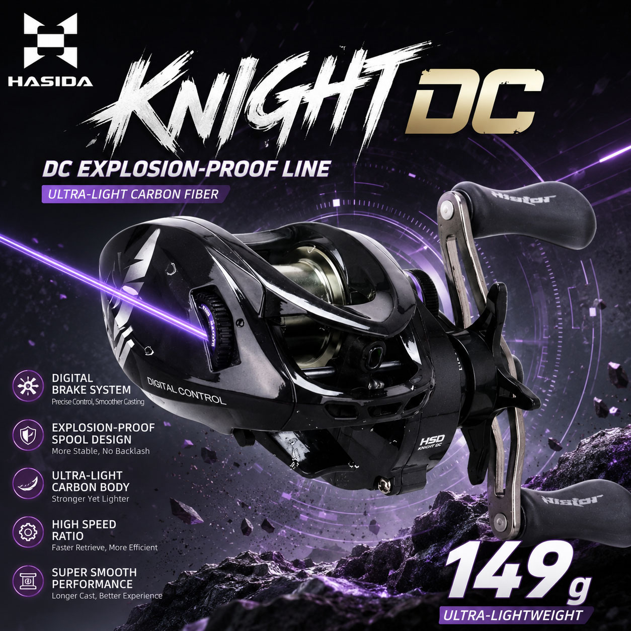Abu Garcia Reel Max - HASIDA Knight DC 베이트캐스팅 릴 IDC