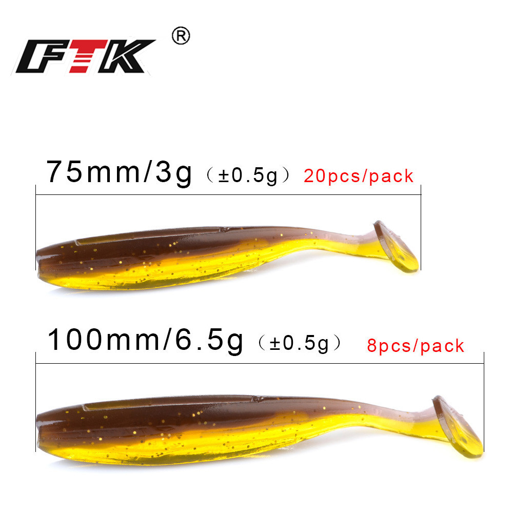 FTK 8-20개 소프트 낚시 루어 T 테일 50mm  - Fishing Lure Swimbait 리뷰 및 가격