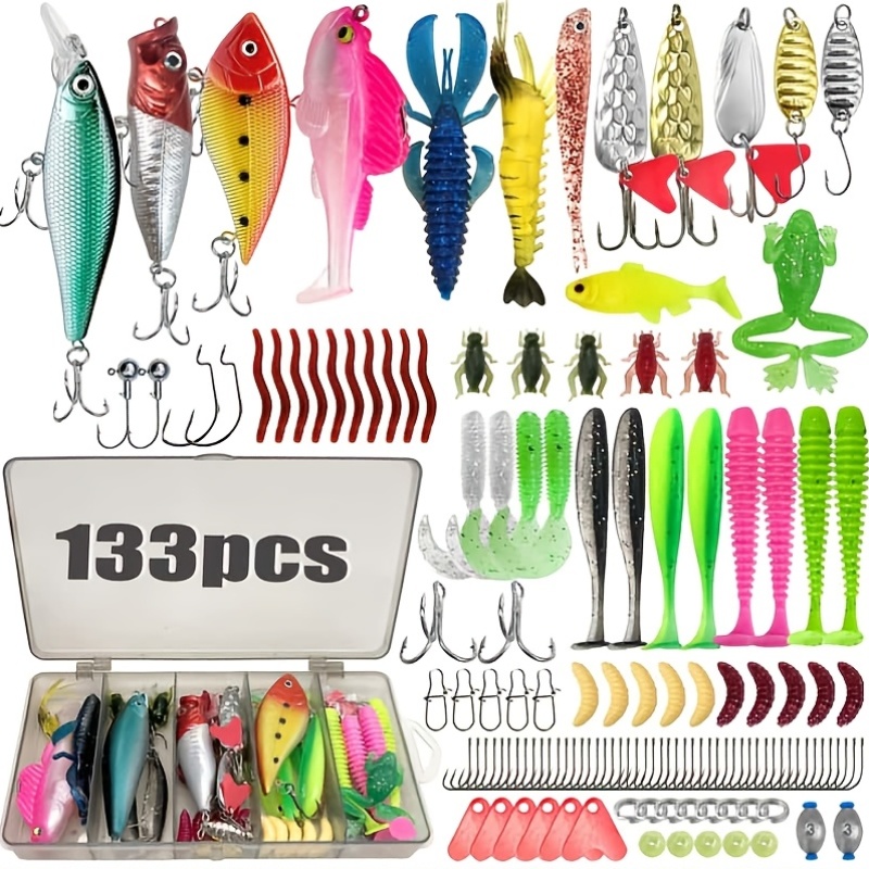 133개 프리미엄 낚시 미끼 세트, 낚시 장비 및 용품 - Fishing Lure Box 리뷰 및 가격
