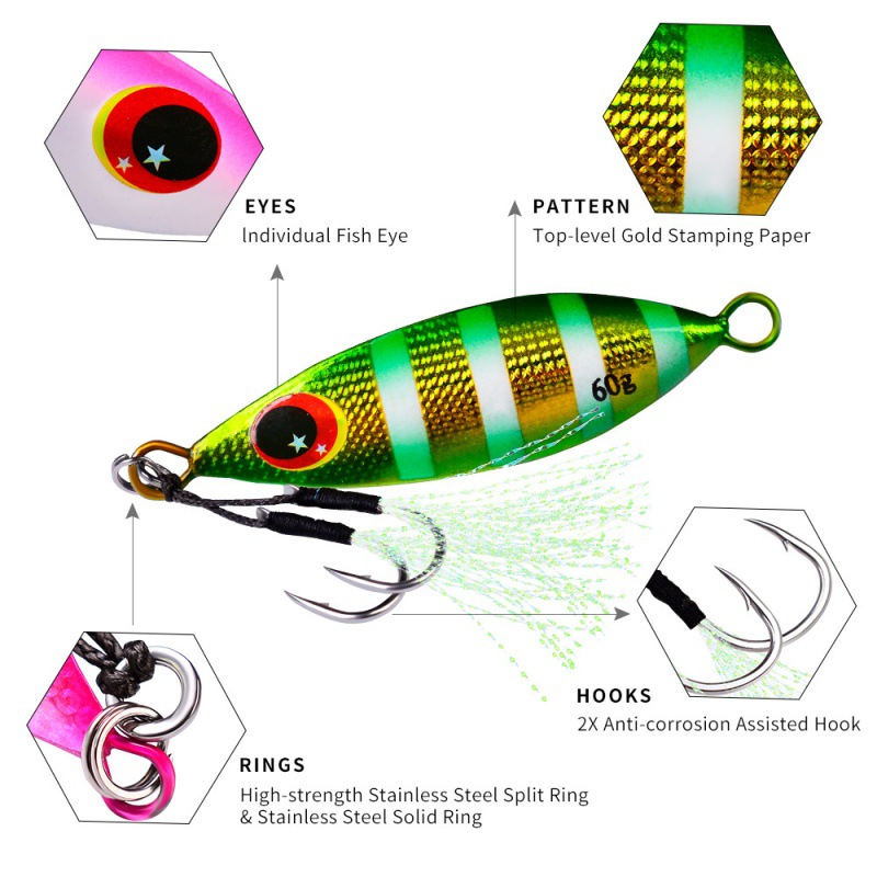 금속 느린 지그 루어 하드 인공 생체 공학 미끼 30g - Fishing Lure Buzzbait 리뷰 및 가격