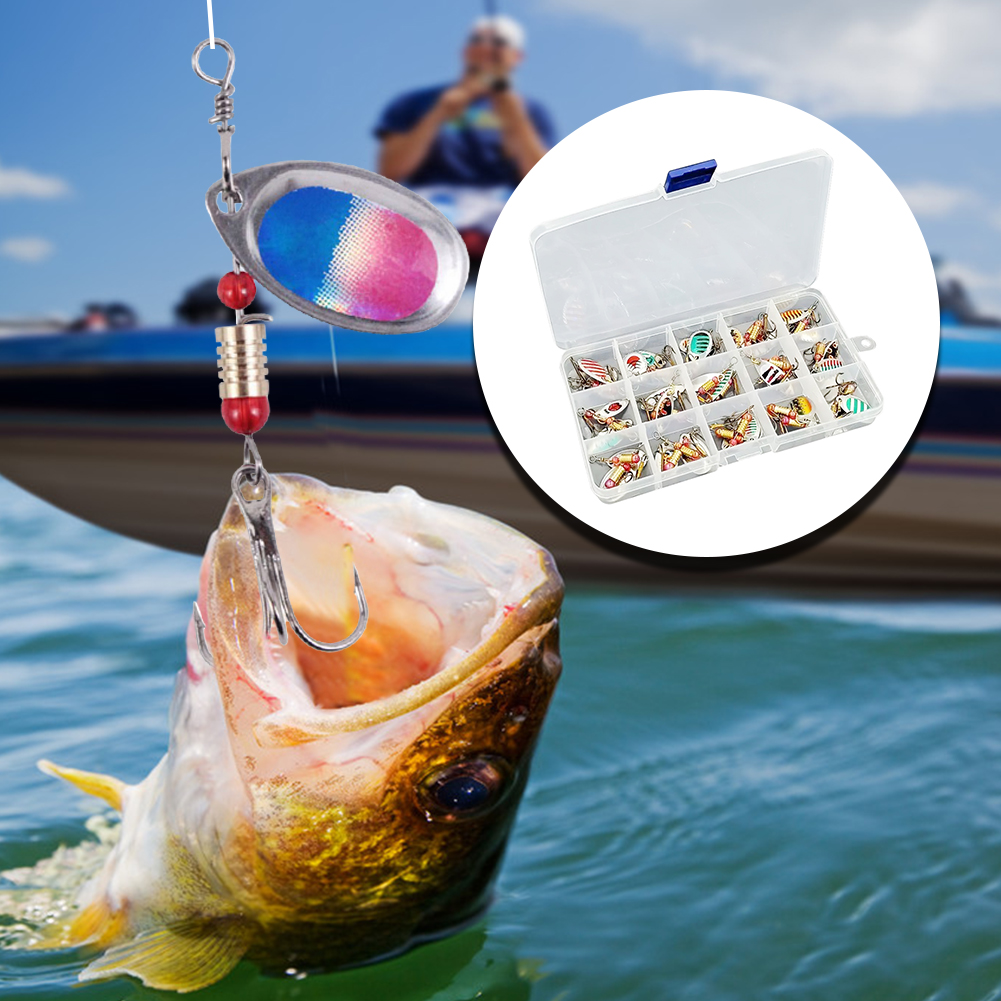 30개 금속 스푼 스피너 낚시 루어 트레블 훅 스푼베이 - Fishing Lure Spinnerbait 리뷰 및 가격